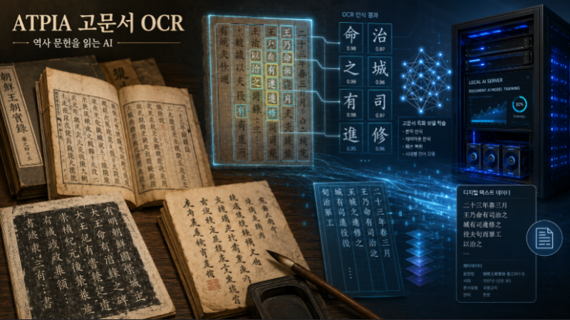 "5만 쪽·858만 자형 데이터로 옛 문헌을 읽는다" ATPIA, 고문서 OCR ‘Research Beta’ 다음 관문으로